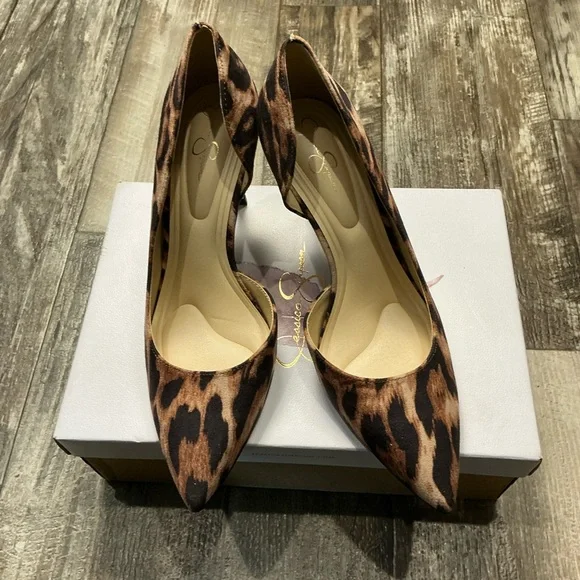 Jessica Simpson Leopard Print Pointed Toe D'Orsay Pump Size 7.5 - Picture 16 of 16